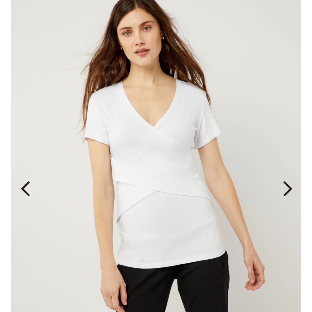 EUC Medium nursing breastfeeding maternity white tee RIPE